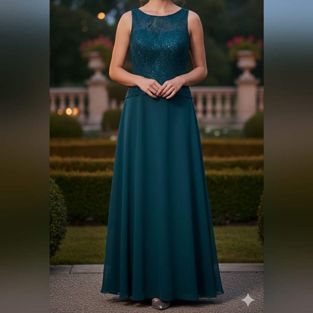 Elegant Teal Evening Gown (73)